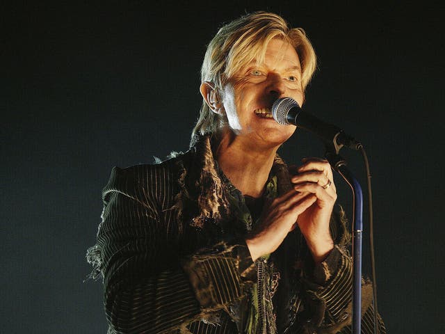 David Bowie on stage at Isle of Wight Festival in 2004