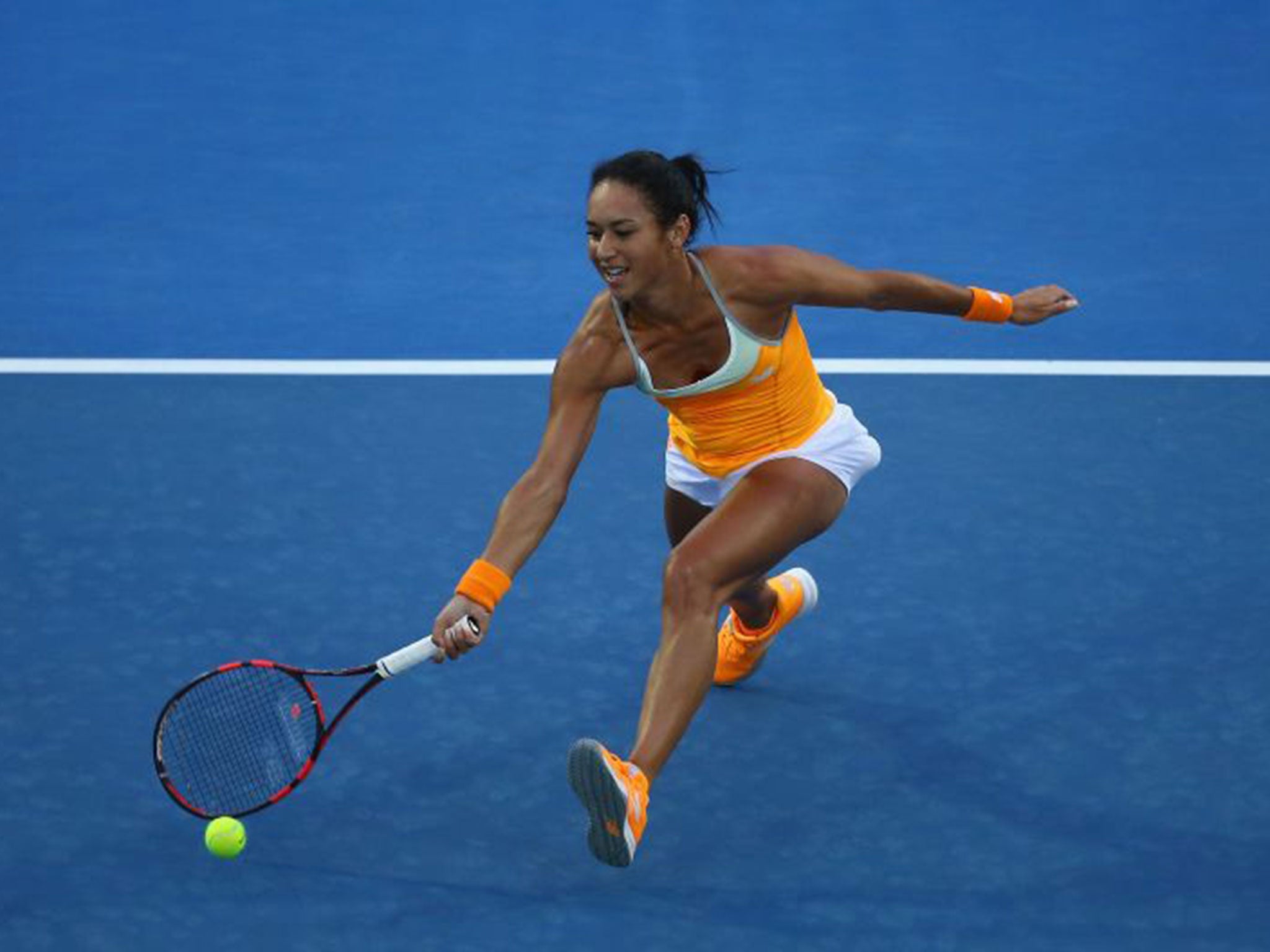 Heather Watson saved nine out of 10 break points in her win over Teliana Pereira