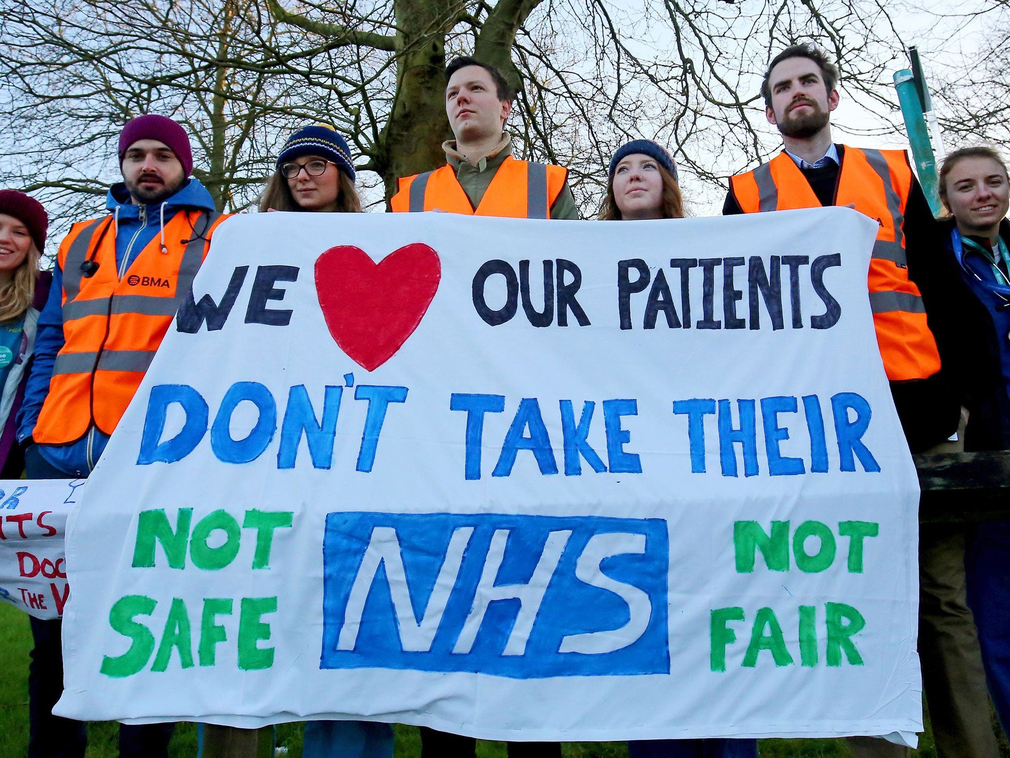A junior doctors' strike was held 12th January 2015