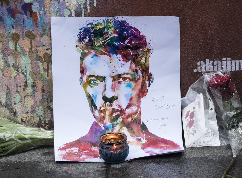 Tributes to David Bowie in Brixton, London