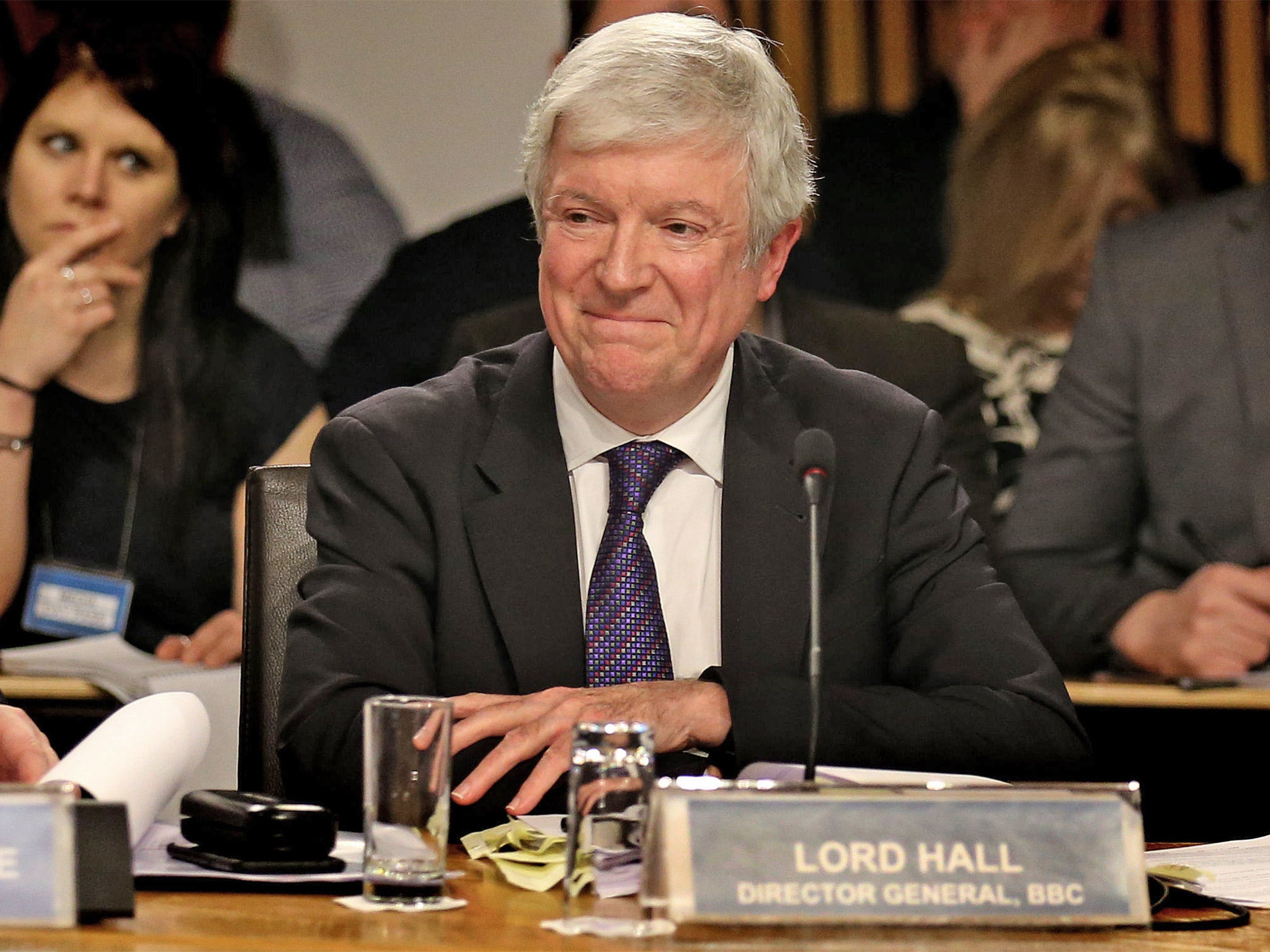 BBC Director-General Lord Hall answers questions in front of the Education and Culture Committee at the Scottish Parliament in Edinburgh