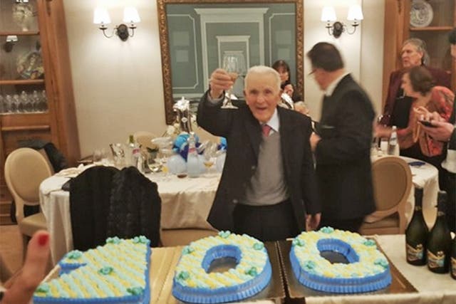 Procopio di Maggio celebrating his 100th birthday