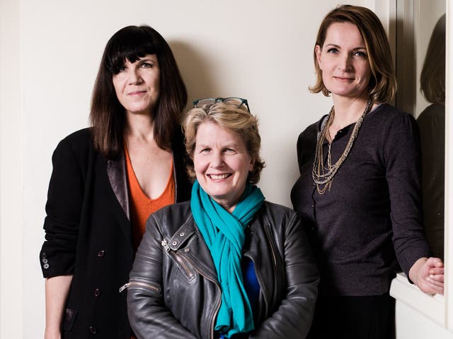 The founders of the Women's Equality Party; Catherine Mayer, Sandi Toksvig and Sophie Walker