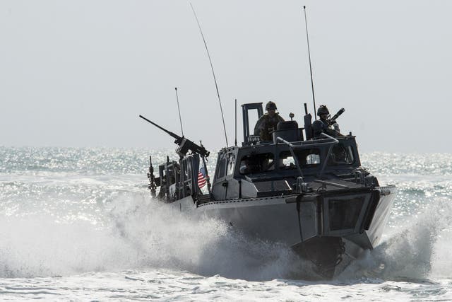 A US Navy Riverine Command Boat