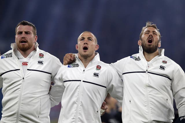 England's rugby players sign current national anthem God Save the Queen
