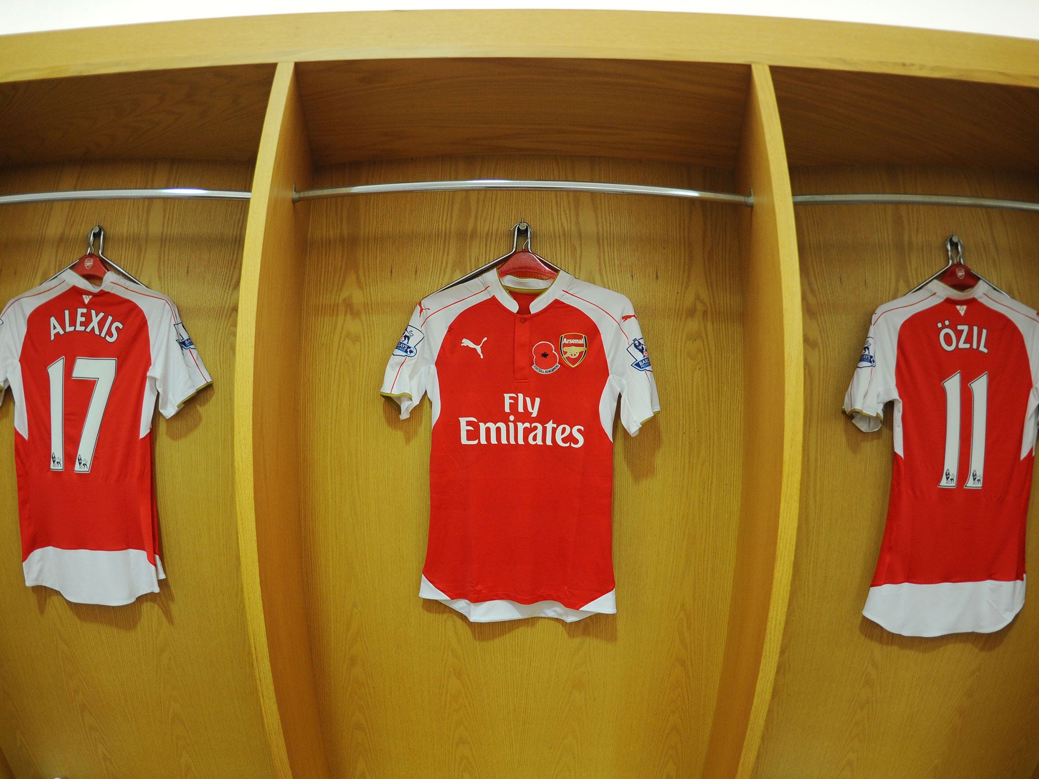 The shirts of Alexis Sanchez and Mesut Ozil