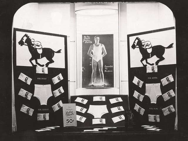 The 1935 window display of the new Y-fronts in Marshall Field’s department store