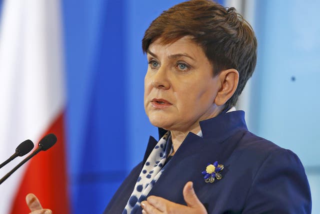 Poland's Prime Minister Beata Szydlo speaks during news conference in Warsaw