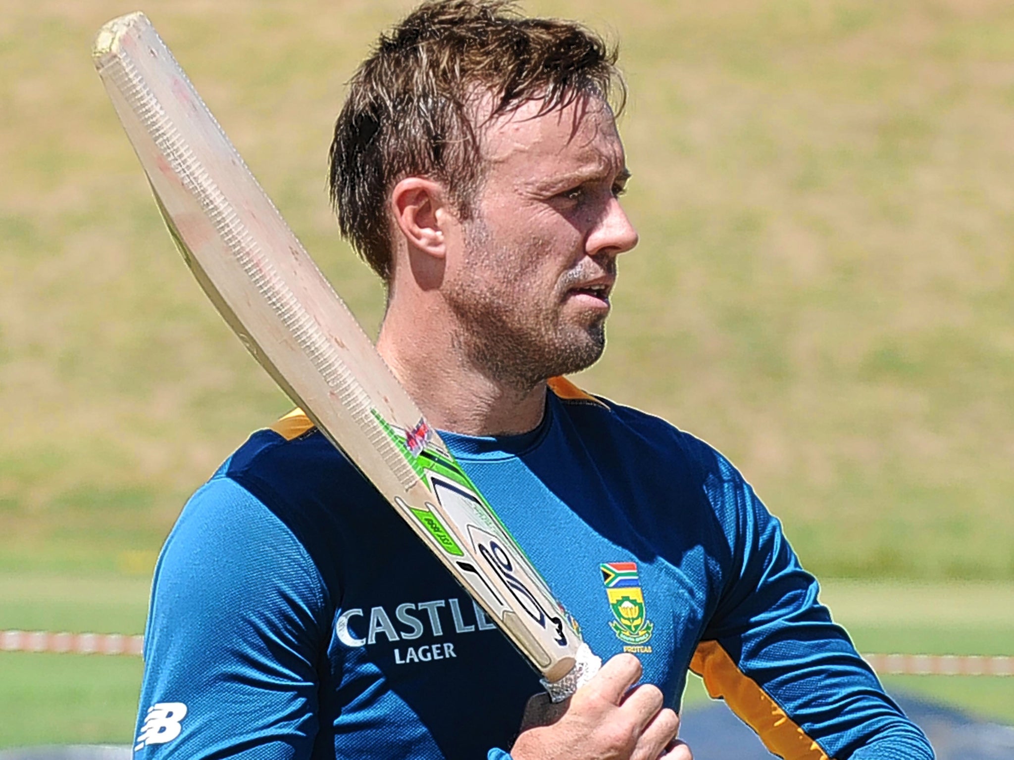 AB de Villiers, training at the Wanderers is leading South Africa for the first time in a Test match