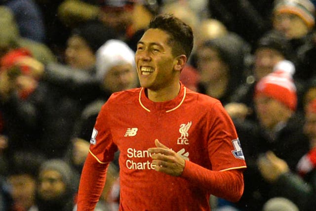 Roberto Firmino in action for Liverpool