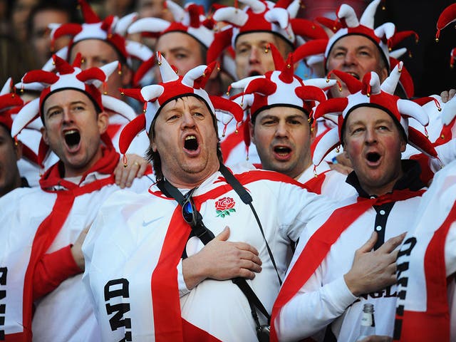 England rugby fans in full voice
