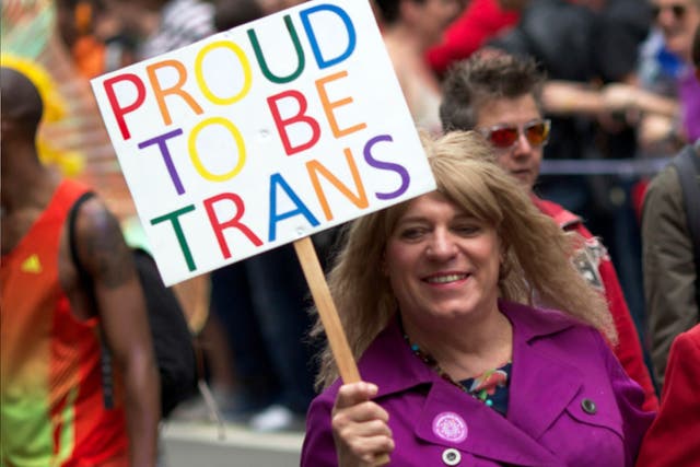 A trans woman makes her feelings clear on a London Pride march