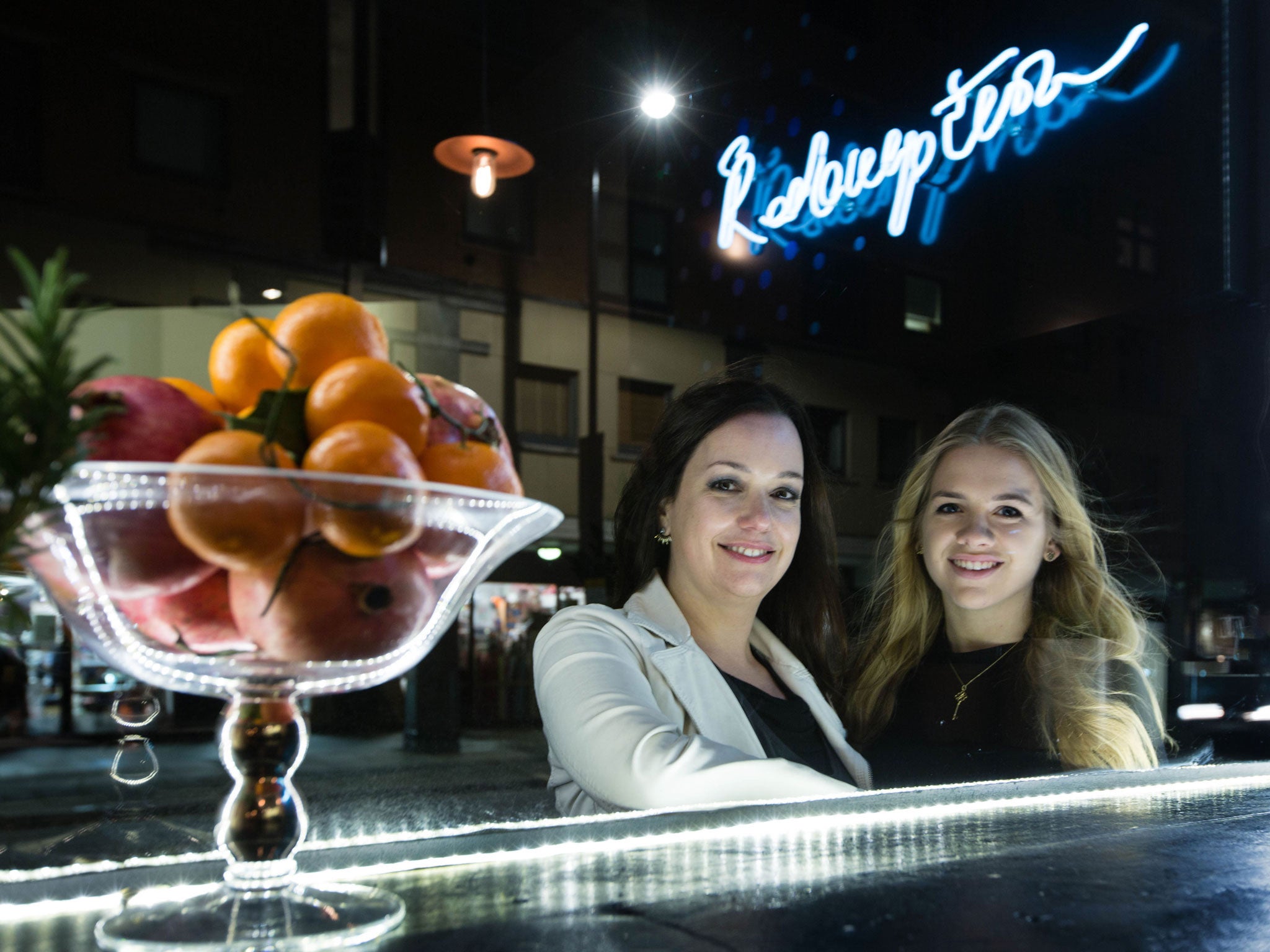 Grace Beverley (right) at the Redemption non-alcoholic bar in west London, with its co-owner Catherine Salway