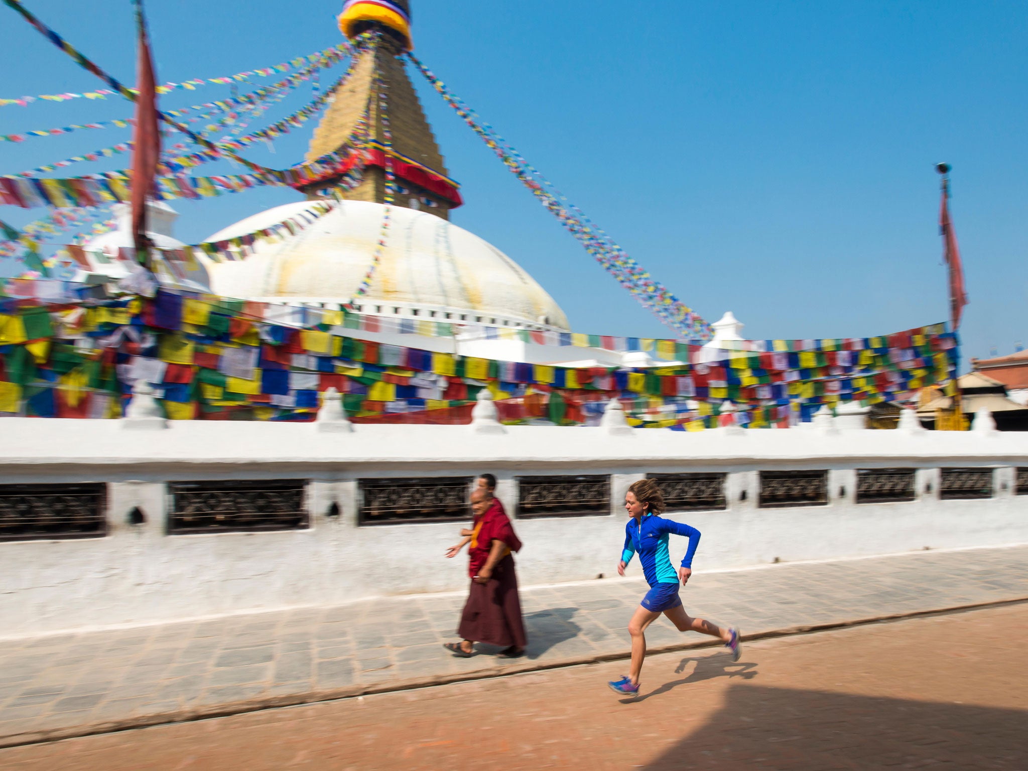 Keep on running: Lizzy Hawker out training in Kathmandu