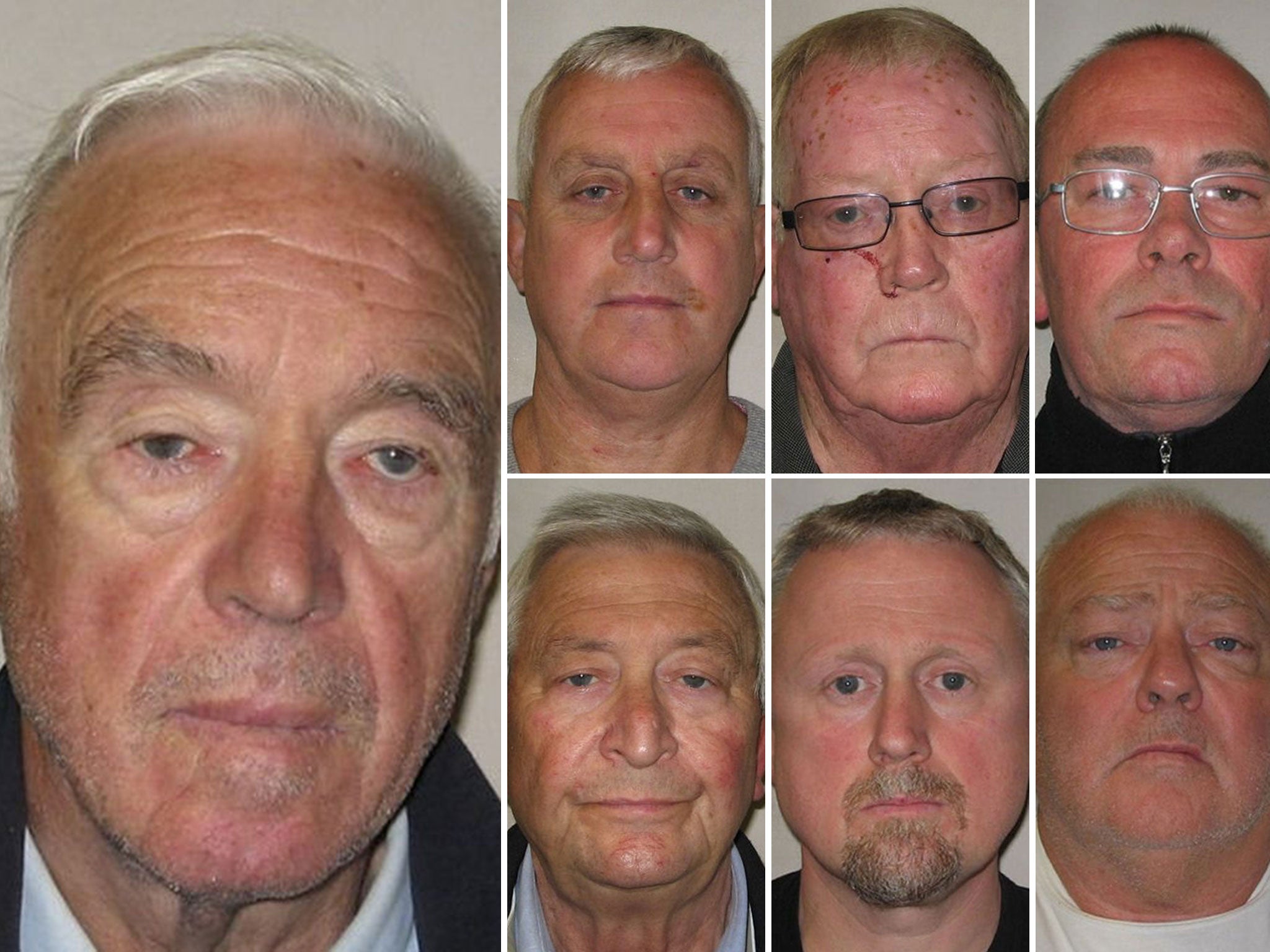Clockwise from top left: Brian Reader, Daniel Jones, John Collins, Carl Wood, William Lincoln, Hugh Doyle and Terry Perkins