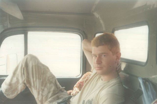 On guard: Wright snapped on escort duty, transporting ammunition across the Kuwaiti desert