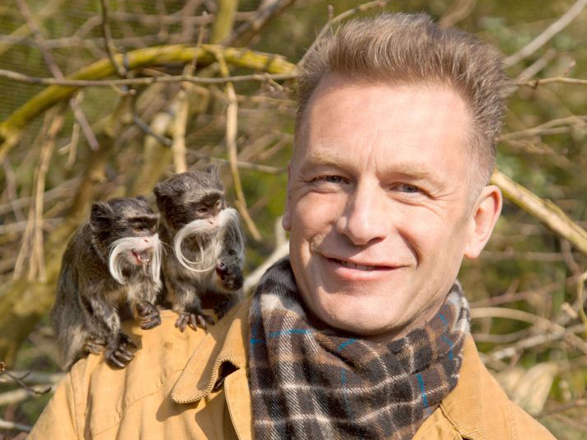 Titter ye not: Chris Packham and emperor tamarins in ‘The World’s Sneakiest Animals’