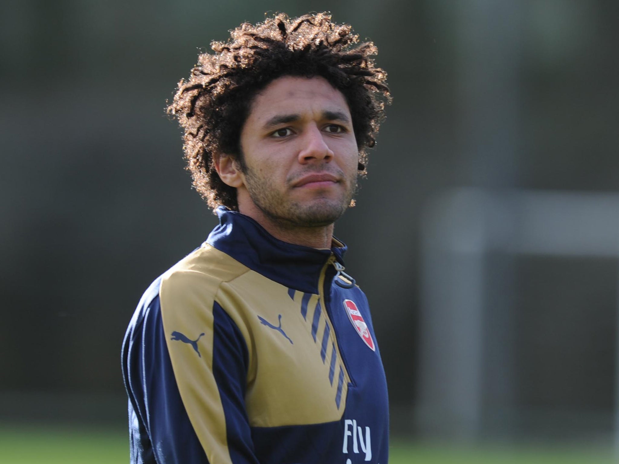 Mohamed Elneny trains with his new club Arsenal