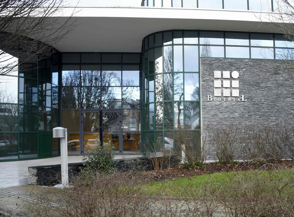 Biotrial laboratory building in Rennes where a clinical trial of an oral medication left one person brain-dead and five hospitalised