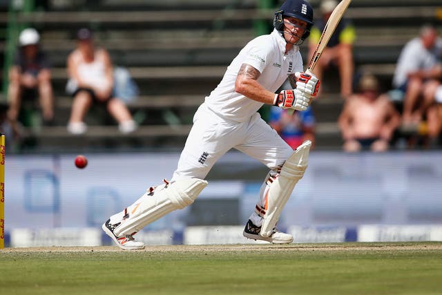 Ben Stokes runs between the wickets during his first innings against South Africa