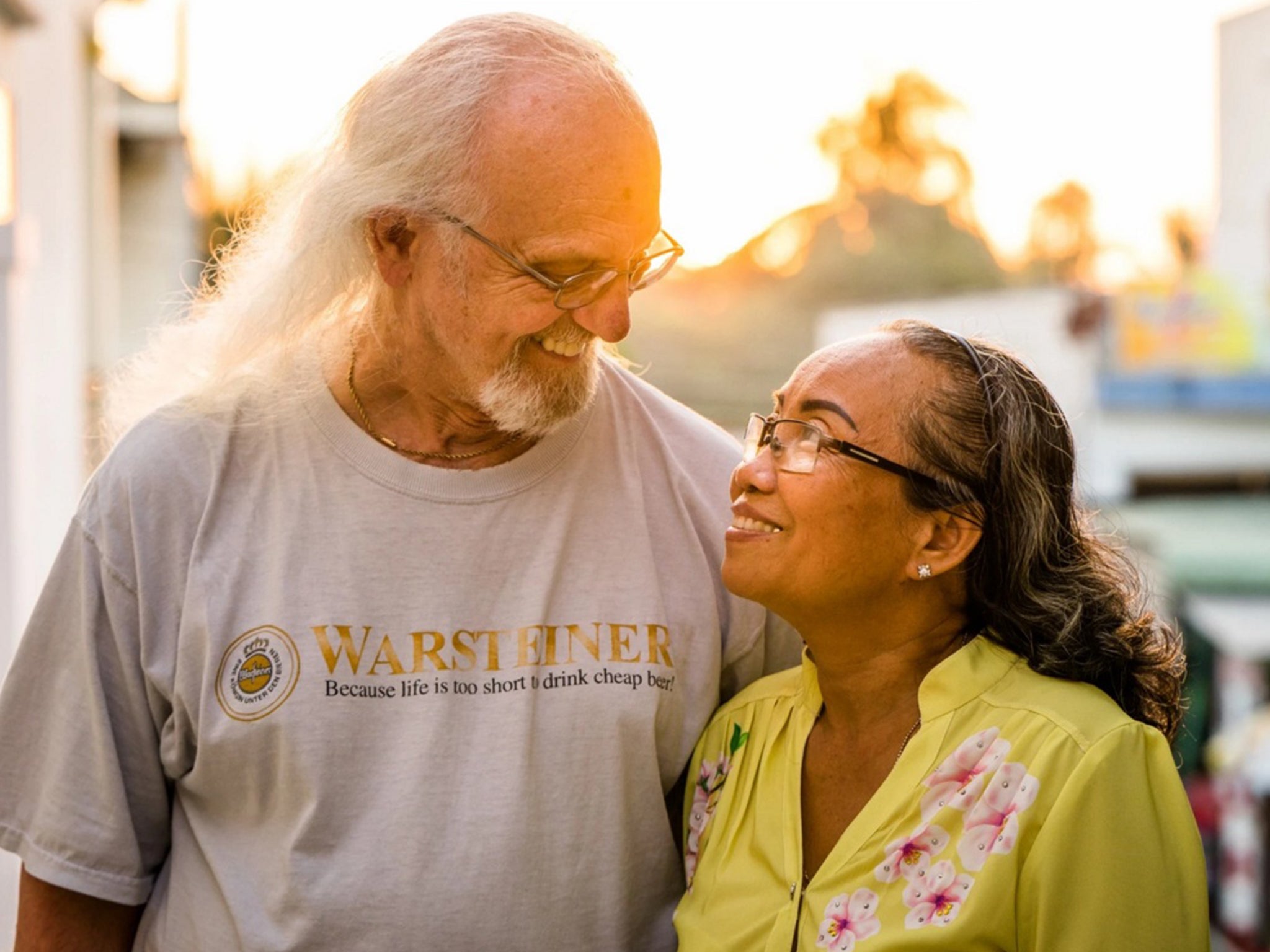 Jim Reischl and Nguyen Thi Hanh, who dated during the Vietnam War while Reischl was stationed in Saigon, meet again after 45 years in Hanh’s hometown in Vietnam’s Mekong Delta region