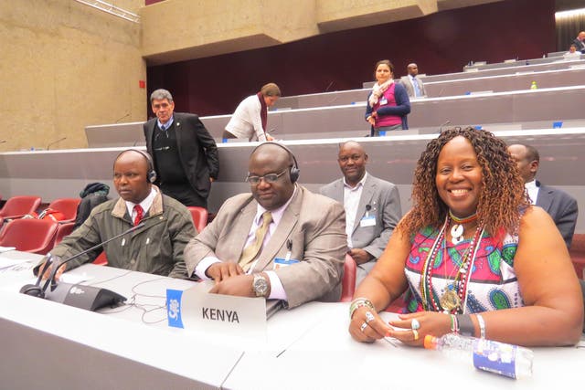 The Kenyan delegation at the CITES Standing Committee, with Patrick Omondi