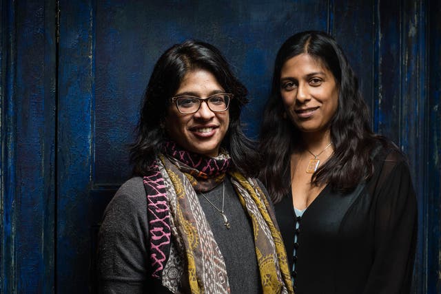 Playwright Lolita Chakrabarti and director Indhu Rubasingham  in rehearsals for their hit play Red Velvet