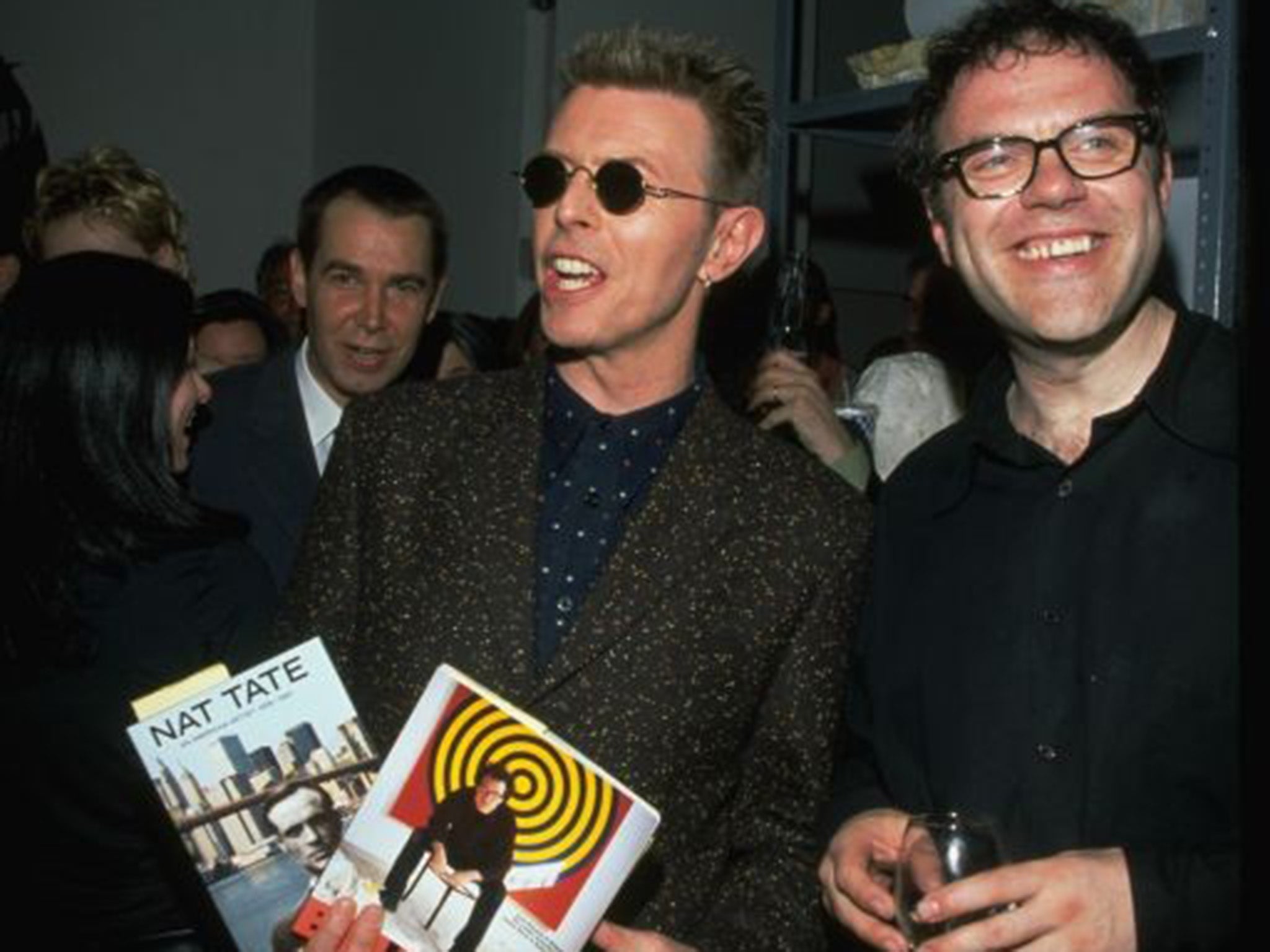 Jeff Koons, David Bowie and William Boyd in 1998
