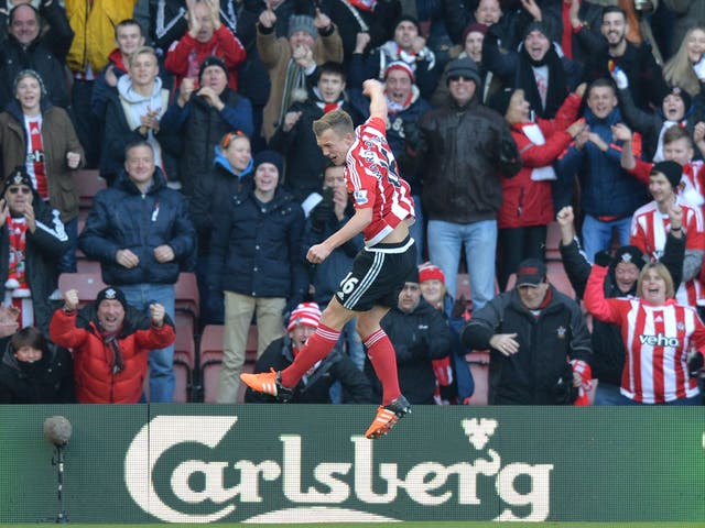 James Ward-Prowse celebrates scoring a free-kick for Southampton against West Brom