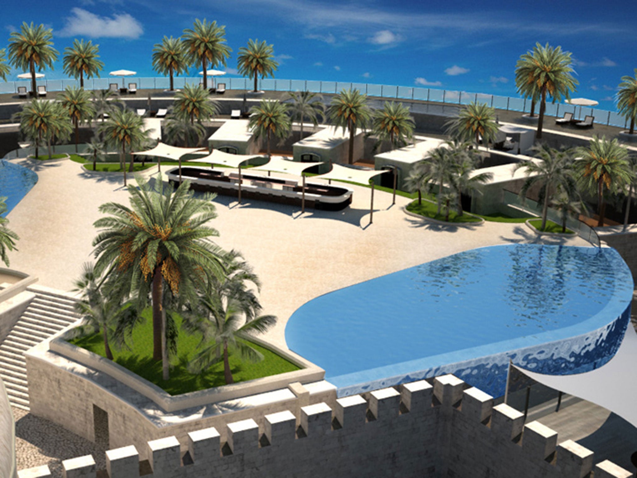 A visualisation of the new luxury resort to be built on Mamula island