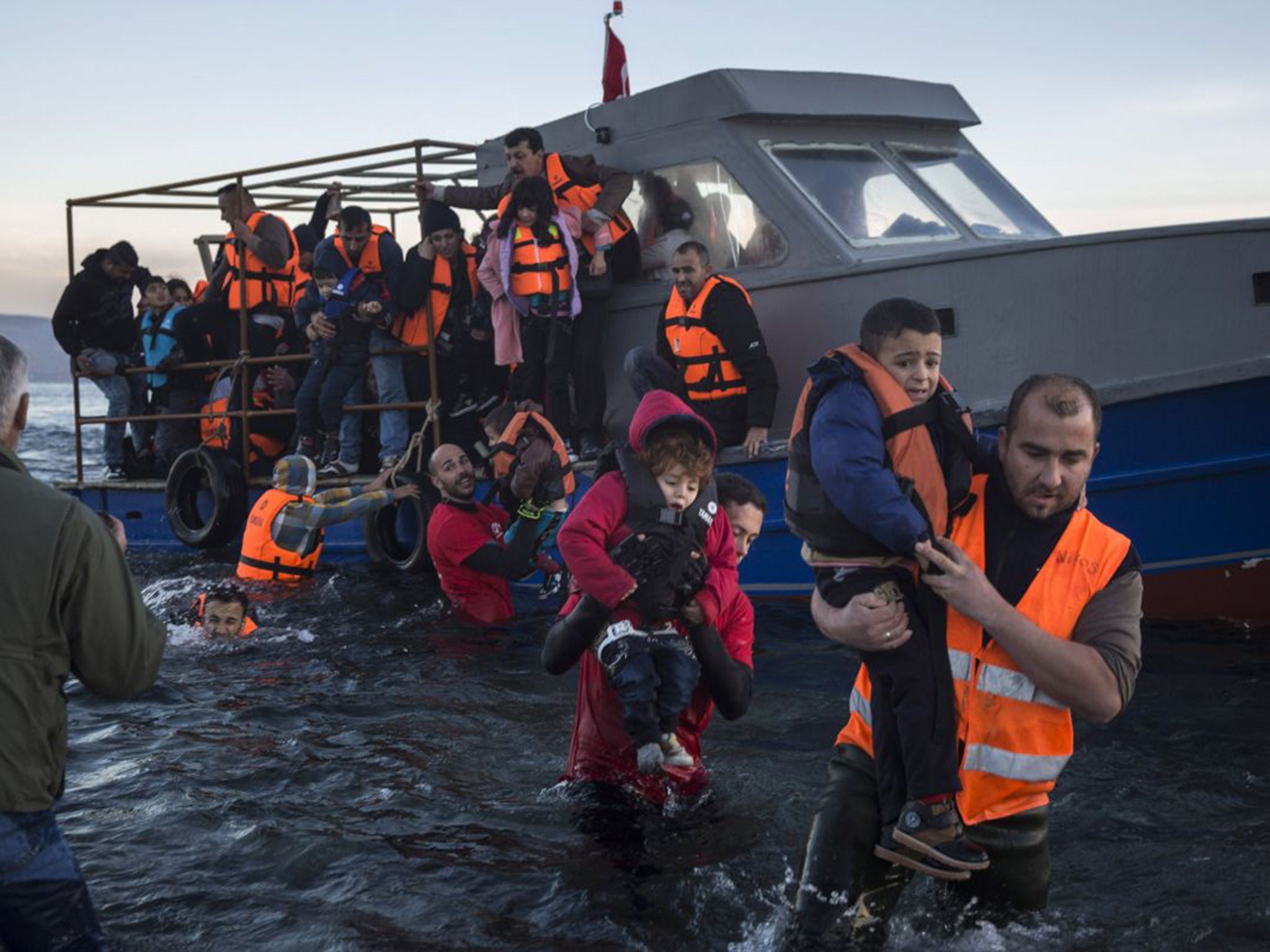 Arrivals reaching Lesbos