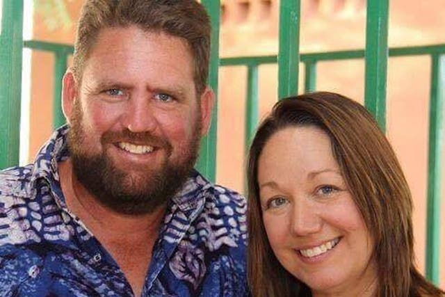 Michael Riddering, 45,  (pictured with his wife Amy Riddering-Boyle) was killed at the Cappuccino Cafe during the Islamist siege in Ouagadougou, Burkina Faso