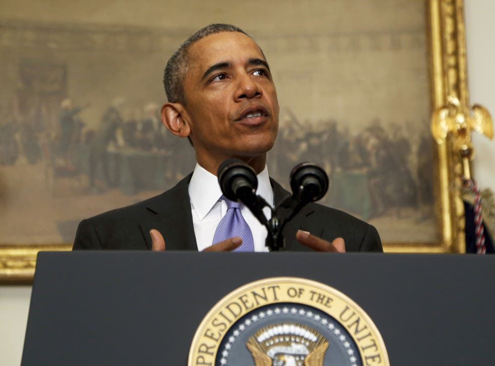 President Obama addresses the issue of Iran during a statement at the White House
