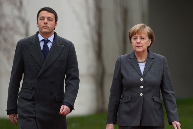 Matteo Renzi and Angela Merkel find themselves at loggerheads
