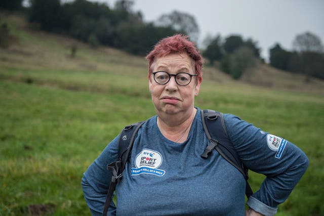 Jo Brand is attempting a gruelling 150-mile coast-to-coast trek for Sport Relief