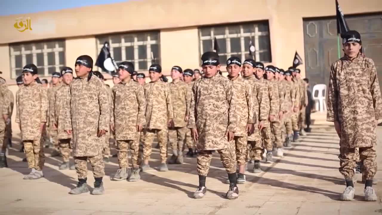 Isis reguarly uses children in its propaganda videos, many of which are filmed at the terror group’s Al Farouq Institute in Raqqa (pictured)