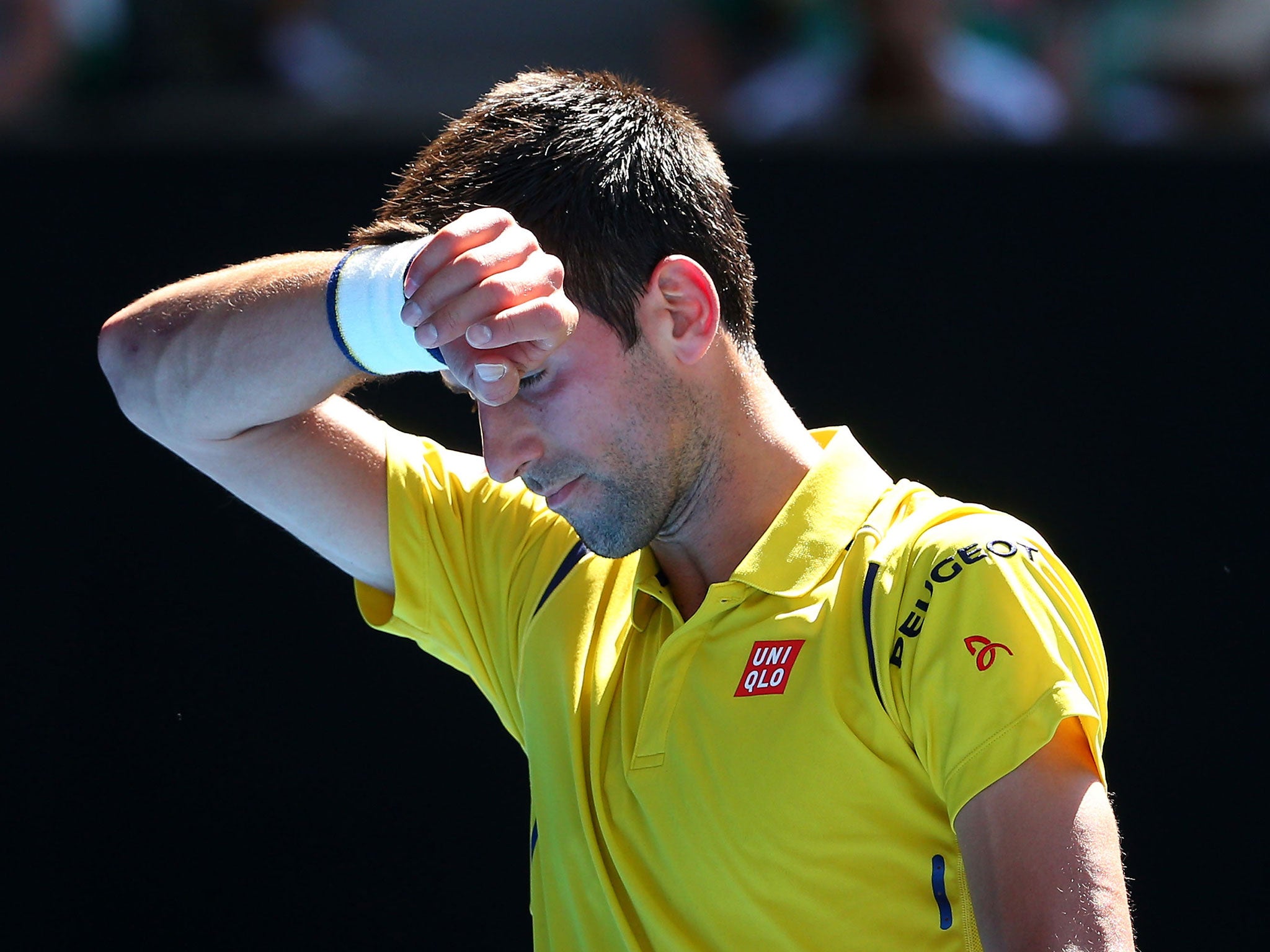Novak Djokovic beat Hyeon Chung in the Australian Open first set