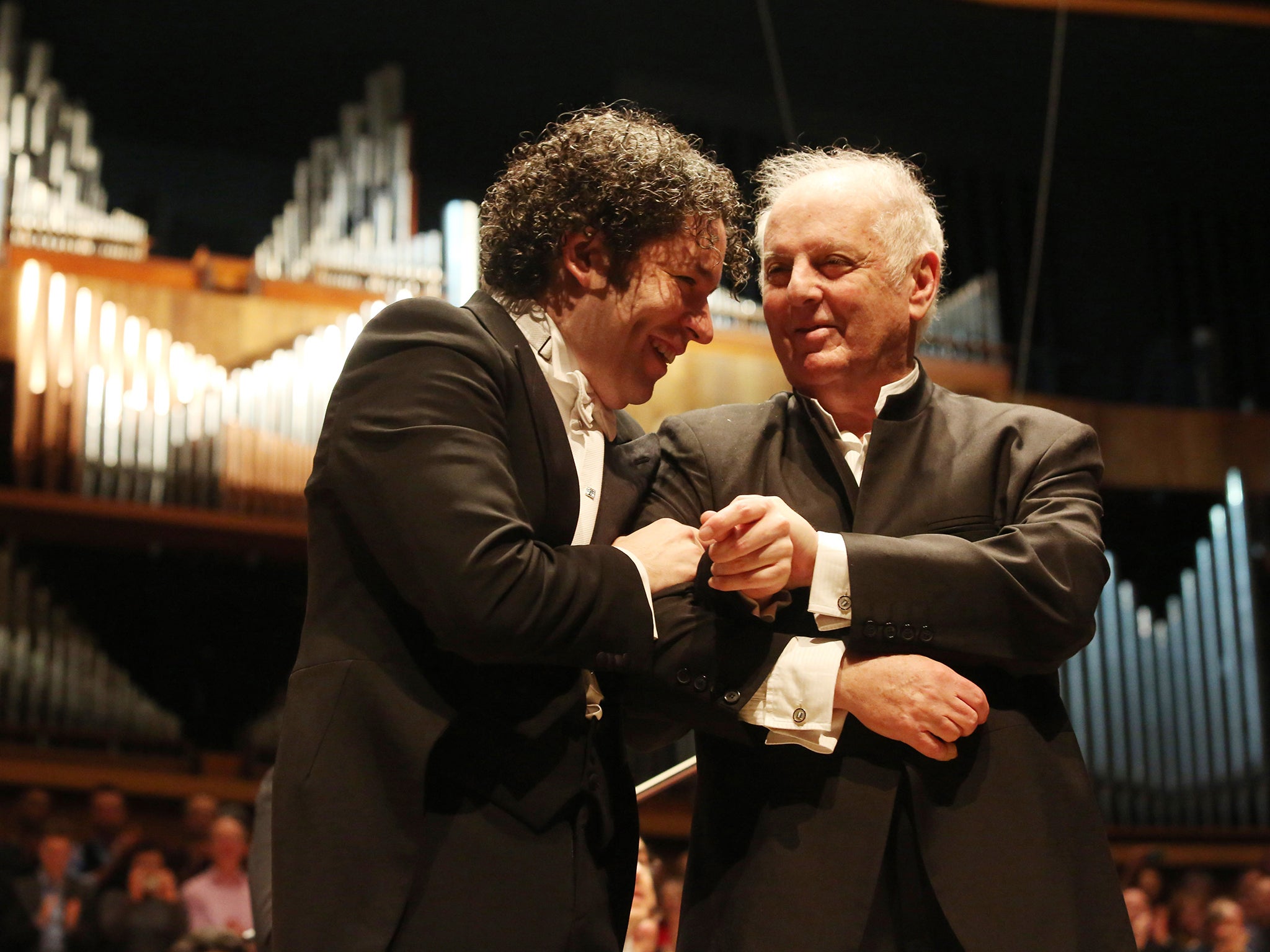 Daniel Barenboim (right) and Gustavo Dudamel