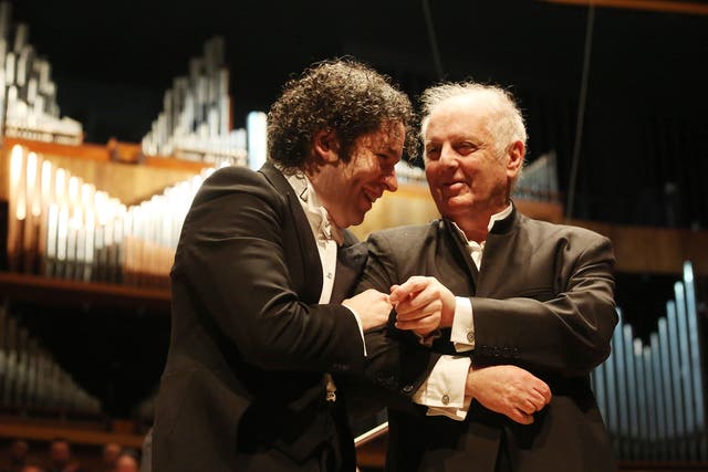 Daniel Barenboim (right) and Gustavo Dudamel