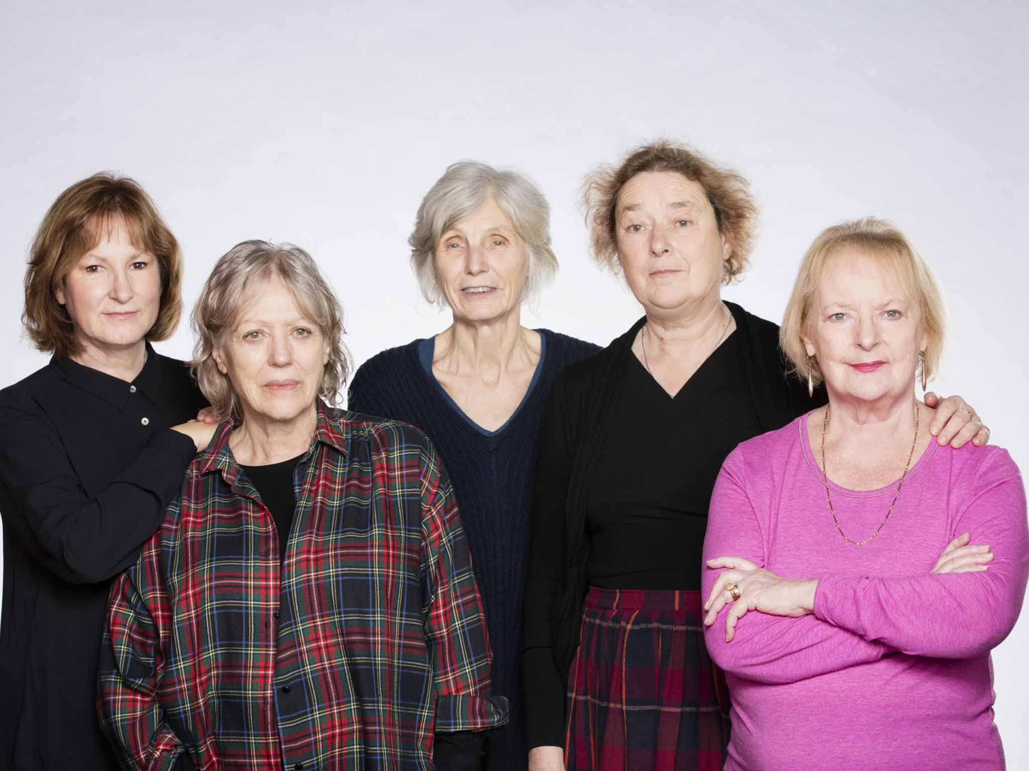Top women: Caryl Churchill (centre) with the stars of her latest play, 'Escaped Alone', Deborah Findlay, Kika Markham, Linda Bassett and June Watson
