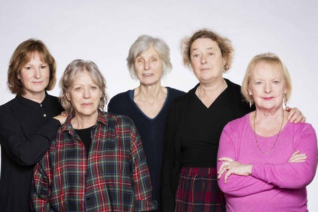 Top women: Caryl Churchill (centre) with the stars of her latest play, 'Escaped Alone', Deborah Findlay, Kika Markham, Linda Bassett and June Watson