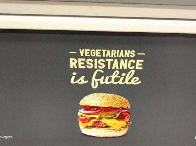 One of Gourmet Burger Kitchen's adverts on the Tube