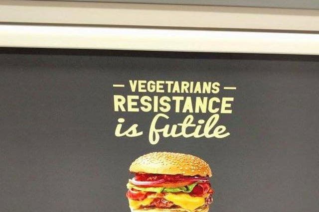 One of Gourmet Burger Kitchen's adverts on the Tube