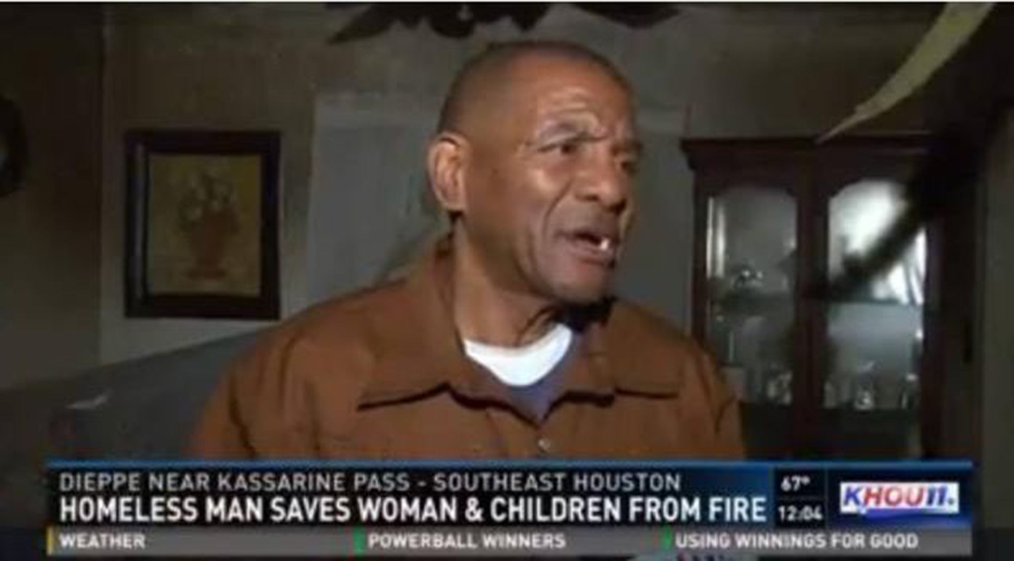 Thomas Smith is credited with saving three lives during a fire at a home in Houston