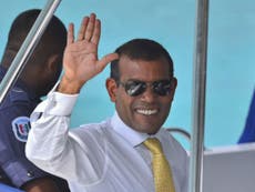 Imprisoned ex-president of Maldives flies to UK for medical treatment