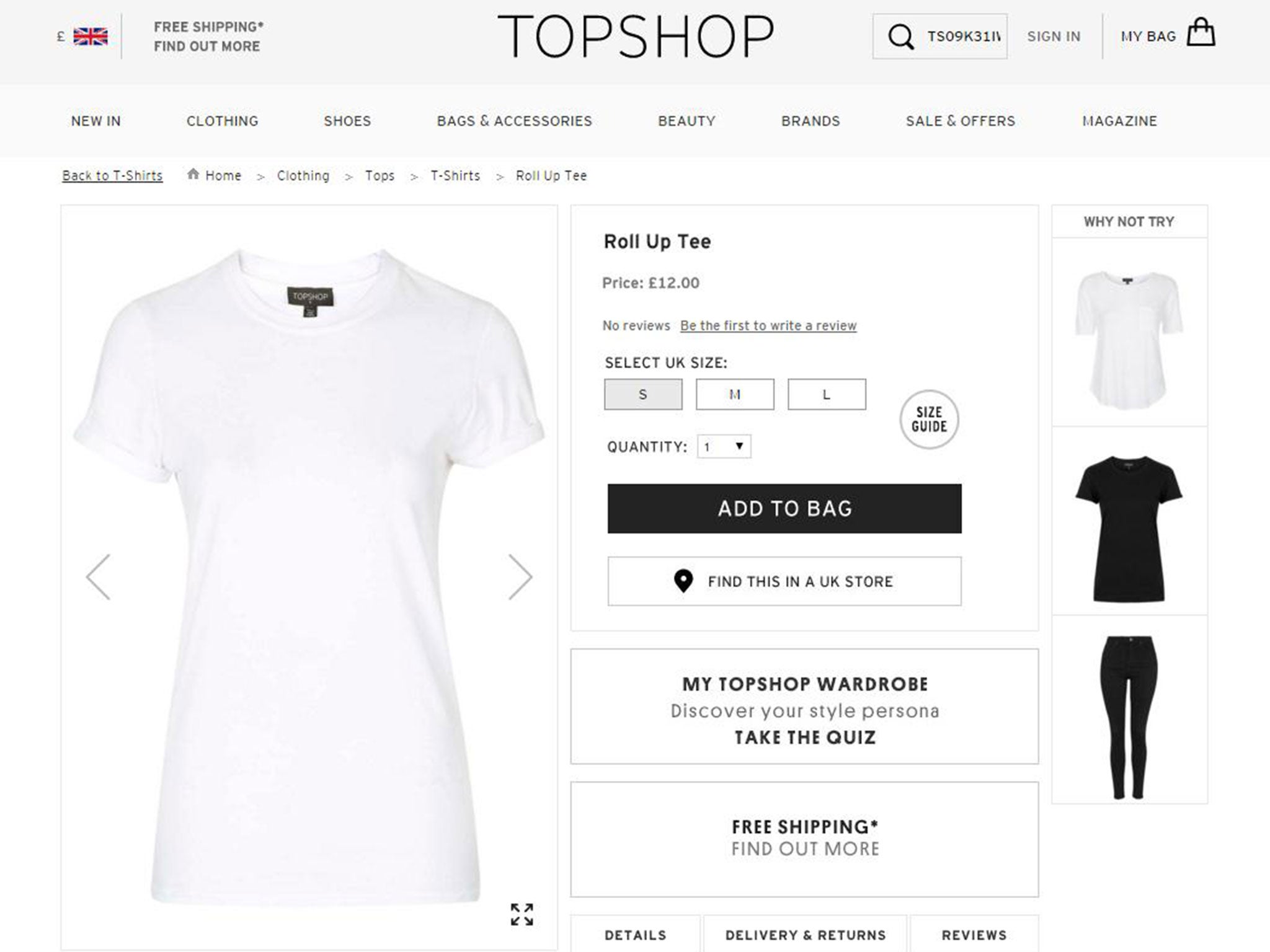 Clothing tended to be more expensive for women. A roughly equivalent T-shirt for men from Topman was £8.