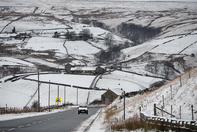 Parts of the UK will experience snowfall this evening