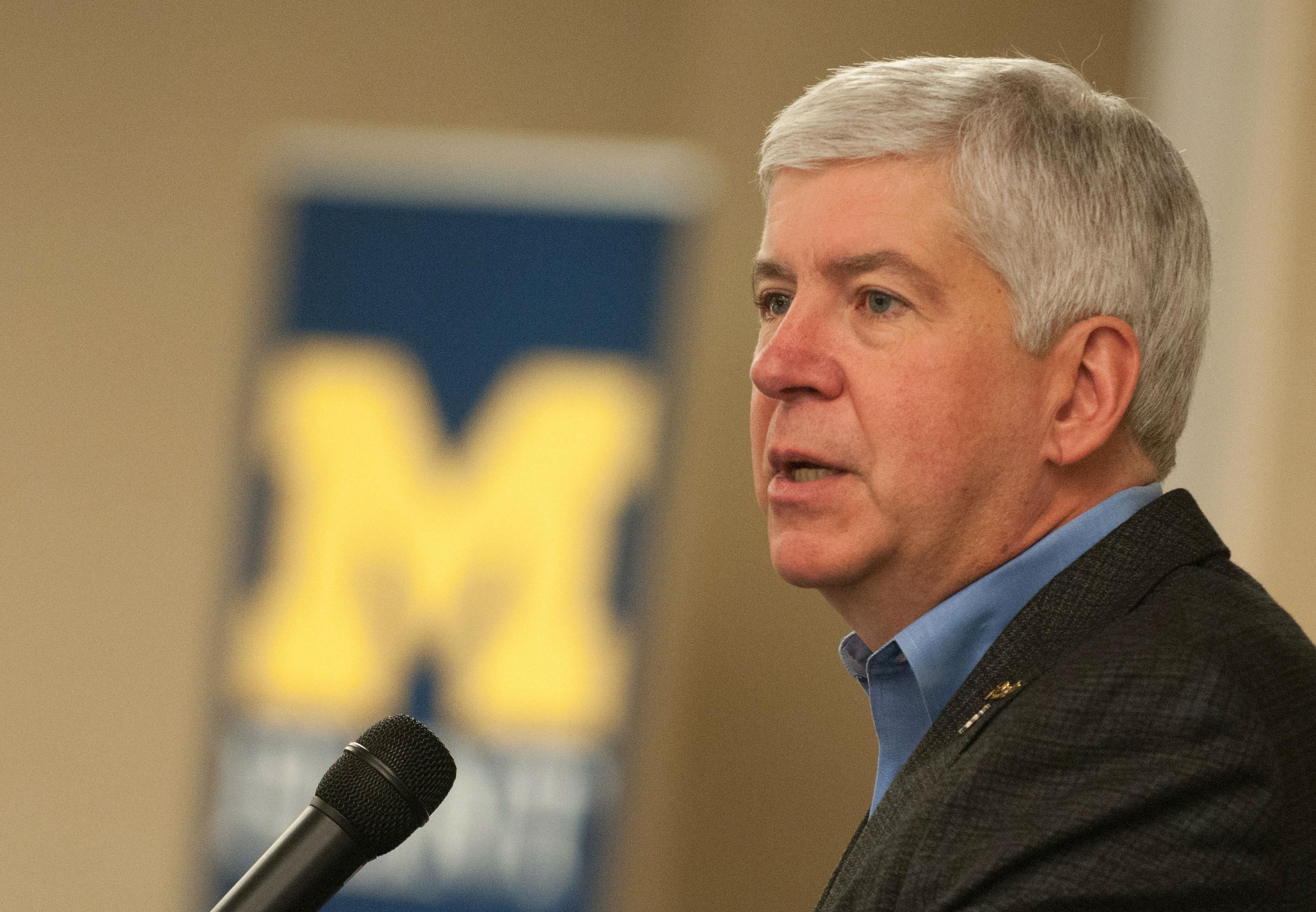 Governor Rick Snyder accused Hillary Clinton of politicising the crisis