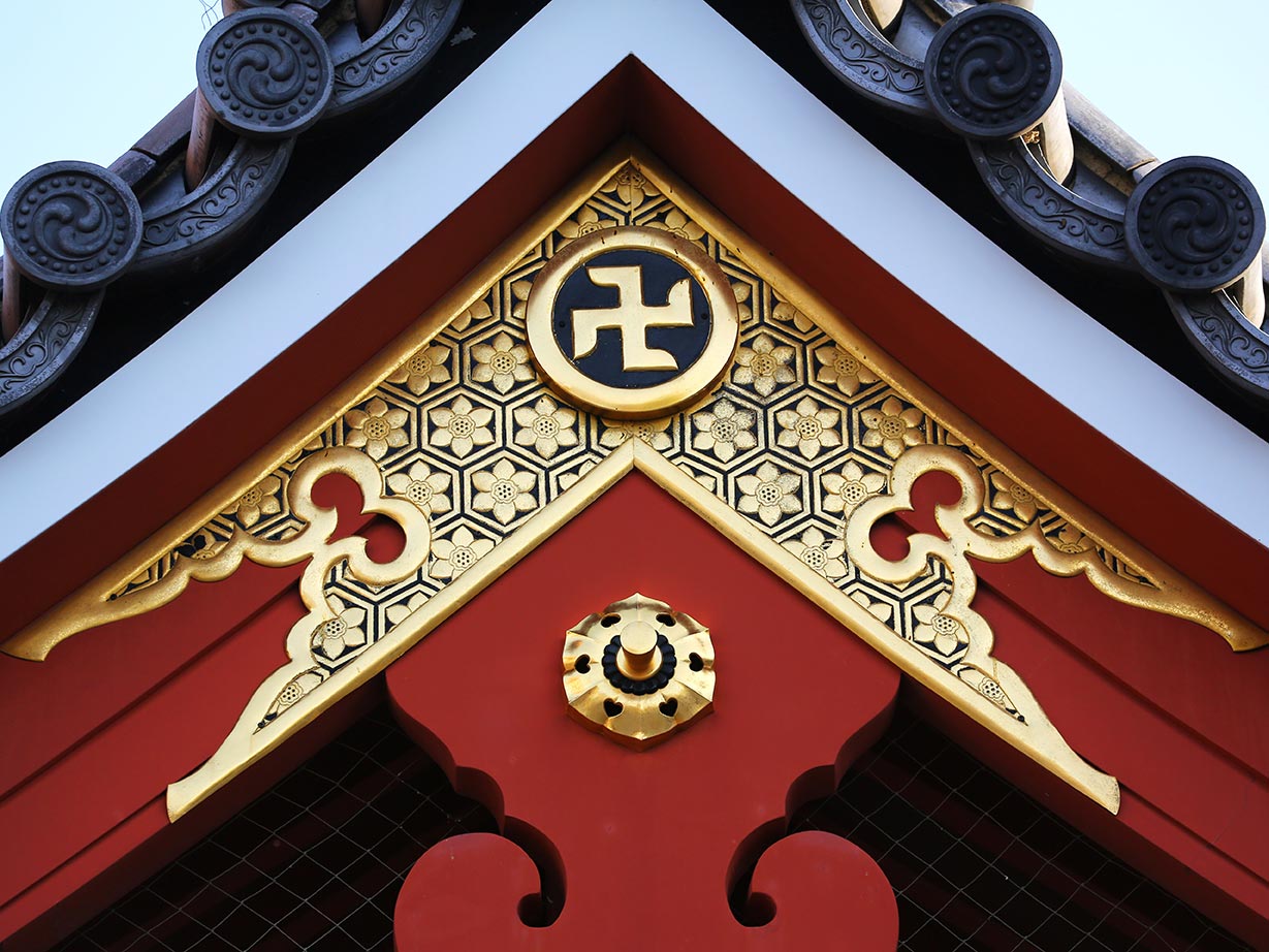 The symbol can be seen on Buddhist temples in Japan