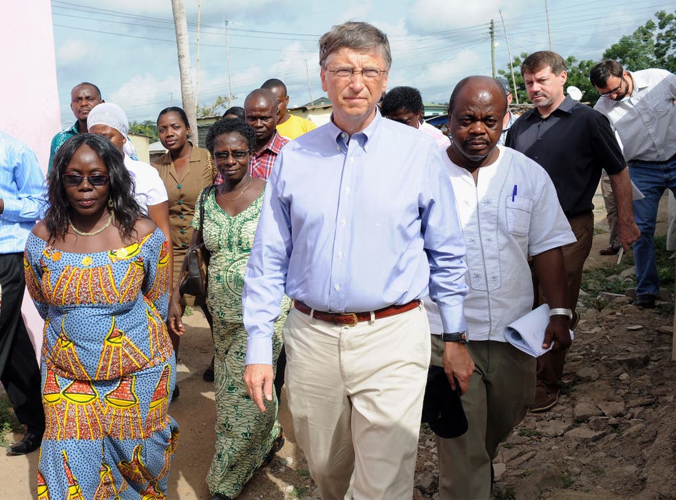 Bill Gates visiting a health centre in Awutu Senya, Ghana